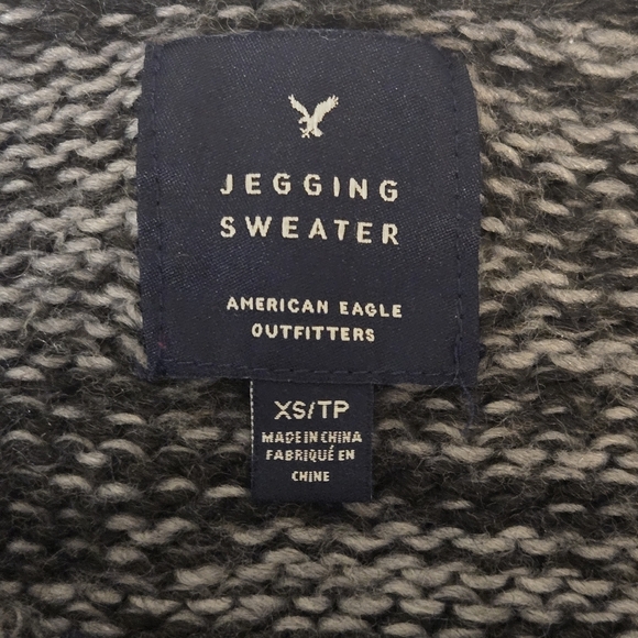 American Eagle Gray Neon Fair Isle Space Dye Oversized Jegging Sweater Size XS - Picture 4 of 7